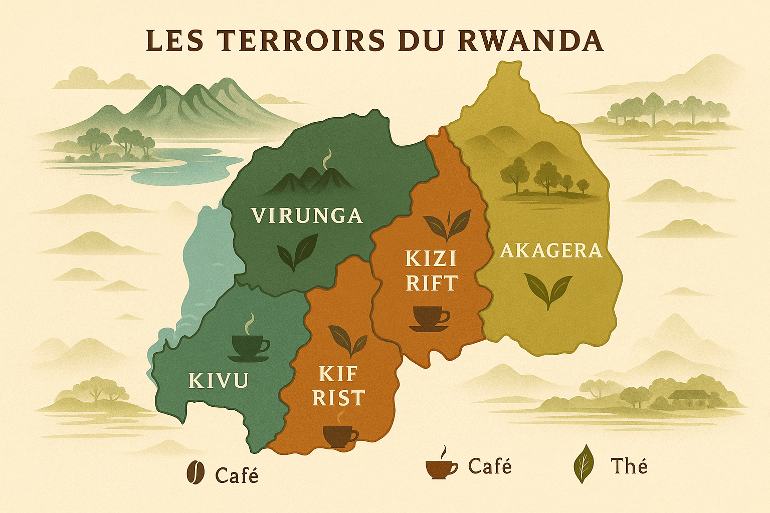 Carte des terroirs : Les régions productrices emblématiques du Rwanda